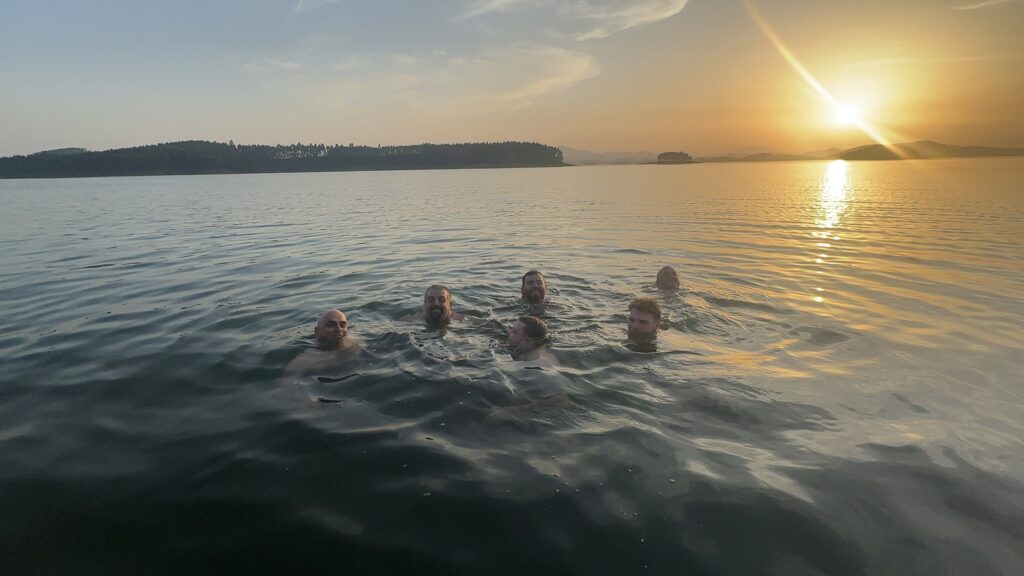 Swimming in Thac Ba Lake